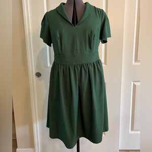 Green Vintage-Inspired ModCloth Dress with Pockets